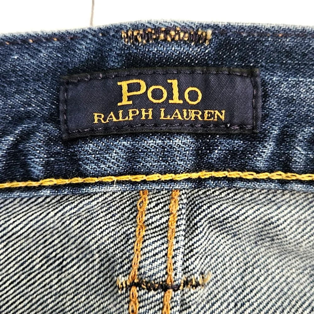Polo Ralph Lauren Mens Hampton Straight Leg 35x32 Medium Distressed Wash
